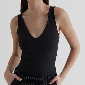 Express Black Sleeveless V-Neck Body Contour Top - Size XS